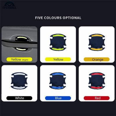 Bộ 8 Miếng Họa Tiết Sợi carbon 3d Phản Quang Dán Tay Cửa Hõm Cửa Dán Phản Quang ben đêm Chống Trầy Xước Trang Trí Xe Hơi