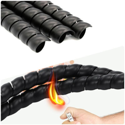 Dây xoắn ruột gà, dây bọc điện phi 6/8/10/12/16/20mm Cáp Ống PE Bảo Vệ Sắp Xếp Cáp Ống Thủy Lực Cuộn chống Xoắn Ốc