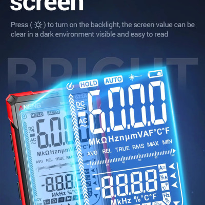 Đồng Hồ Vạn Năng KTS AN681 LCD Superview 5 Inch Backlit Pin Sạc CATIII NCV 6000 Counts Độ Chính Xác Cao