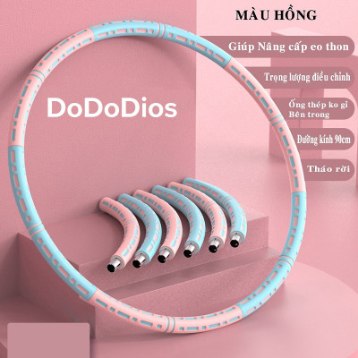 [Loại Cao Cấp] Vòng Lắc Eo Ống Thép Mọc Mút Xốp Lắp Ghép Cao Cấp Chính Hãng DoDoDios - Vòng Lắc Eo Giảm Mỡ Bụng Ống Thép Bọc Mút Xốp - Tùy Chỉnh Độ Nặng