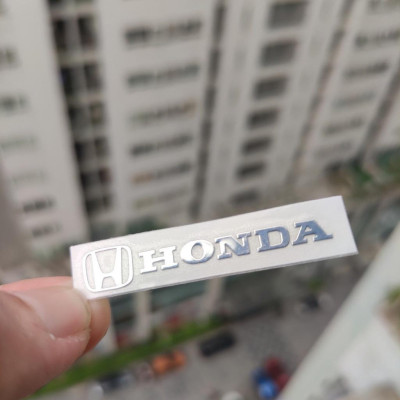 [HONDA] Miếng decal dán trang trí xe ô tô đẹp, tem kim loại chìm in logo hãng xe Honda Brio, City, Civic, CR-V, HR-V