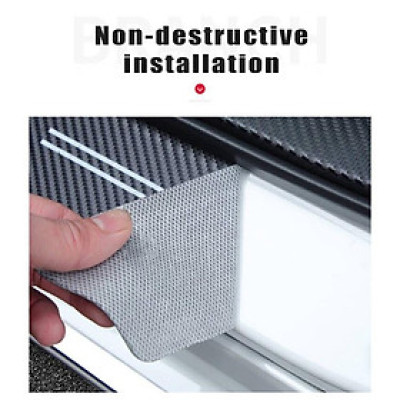 Bộ 4 Miếng Decal da Dán Chống Trầy Nẹp Cửa Xe Hơi cấu tạo Sợi Carbon Miếng Dán Cửa Xe Hơi Bằng Sợi Carbon Chống Trầy