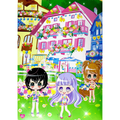 1000 hình dán trang phục công chúa - Công chúa hoa tường vi