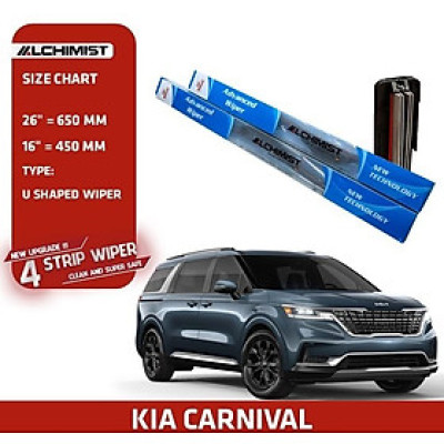 Combo 2 Gạt Mưa Xe Ô tô KIA Loại Silicon 4 Lưỡi Cao Cấp, Thiết Kế Thông Minh, Gạt Êm Và Sạch Hơn