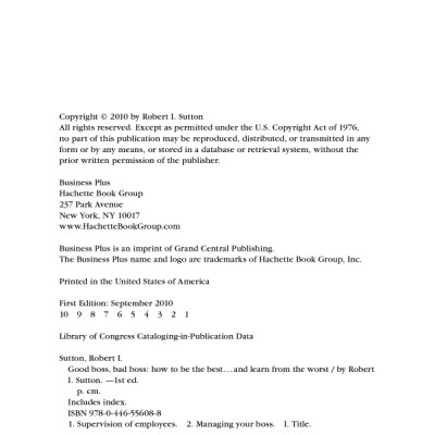 Good Boss, Bad Boss: How To Be The Best... And Learn From The Worst