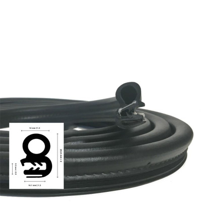 Gioăng Chữ U Có Rãnh Khí - Gioăng Cửa sau, Cốp sau Xe Tải cỡ nhỏ, Tủ Điện, Tủ Sắt, Nồi hơi đa dụng