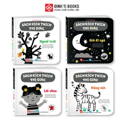 Sách - Kích Thích Thị Giác - Đen Trắng Và Màu Sắc Tương Phản Cho Bé 0 -3 Tuổi - Đinh Tị Books