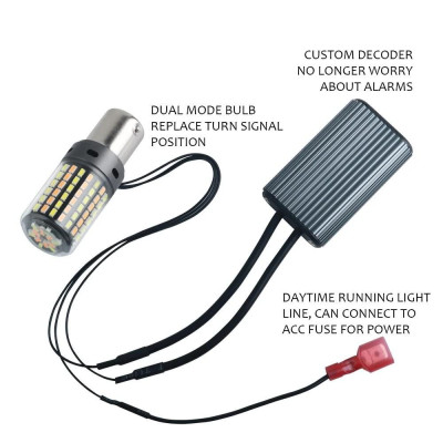 Hộp 2 Chiếc Xi Nhan CANBUS Không Lỗi 1156 P21W BA15S PY21W BAU15S 7440 W21W T20 3014 120SMD Xe DRL Nhan 2 Màu 2 Trong 1