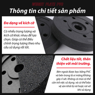 BG Bánh Tạ Nhựa 15kg  Đặc Ruột - Sẵn Kho Giao Liền  - Tạ Miếng Nhựa