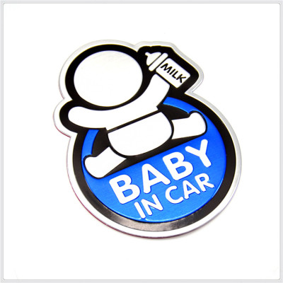 Tem Baby In Car bằng NHÔM dán trang trí ô tô xe hơi