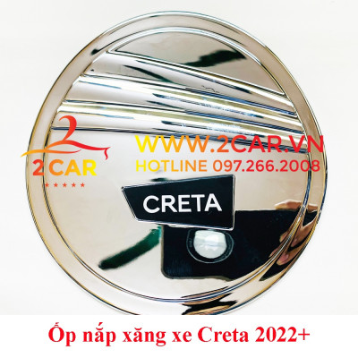 Ốp nắp bình xăng xe Hyundai Creta 2022 2023 Mạ crom cao cấp