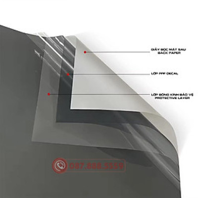 Decal PPF 3 Lớp chuyên dụng cho đèn pha Phủ Bóng PPF. Chống xước, chống ố vàng đến 5năm.Khổ cao 30cm