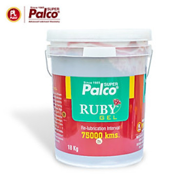 Mỡ Bò Chịu Nhiệt Cao Cấp Nhập Khẩu PALCO Ruby Gel Xô 18 Kg, Nhiệt Độ Nhỏ Giọt Trên 260 *C, Bôi Trơn Lên Đến 130.000KM