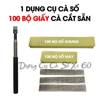 100 Bộ Giấy Cà Số Khung Số Máy Ô Tô Xe Máy | Cắt Sẵn Tiện Dùng | Cắt Sẵn Thành Bộ, Dễ Dùng Cho Thợ – 100 Bộ/Gói