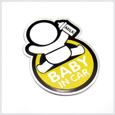 Tem Baby In Car bằng NHÔM dán trang trí ô tô xe hơi