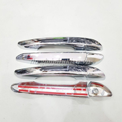 Bộ ốp tay nắm cửa xe Hyundai Tucson 2019 mạ Crom - Tặng miếng dán trong suốt chống xước hõm cửa