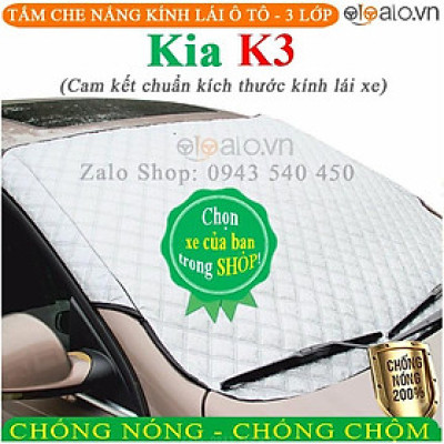 Tấm che chắn nắng kính lái ô tô Kia K3 CAO CẤP 3 Lớp Chắn Nắng Cản Nhiệt | OTOALO