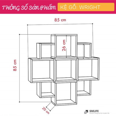 Kệ gỗ trưng bày kiểu dáng nhỏ gọn SMLIFE Wright