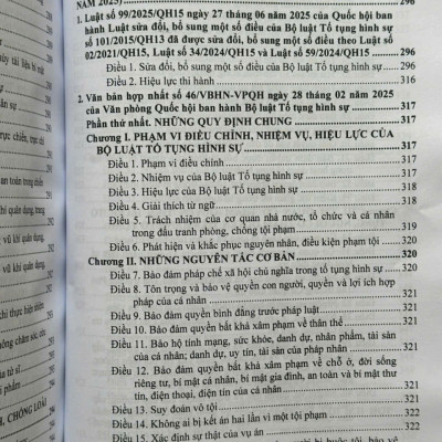 Sách Bộ Luật Hình Sự, Bộ Luật Tố Tụng Hình Sự sửa đổi, bổ sung năm 2025 (V2599T)