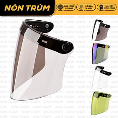 Kính thẳng gắn nón bảo hiểm 3/4 Royal có 3 nút bấm