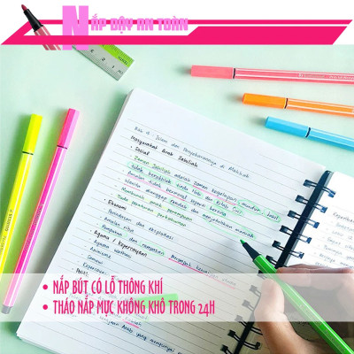 ECOPACK bút lông màu STABILO Pen68 1.0mm (PN68) - Bộ 8 bút màu: vàng, xanh lá nhạt, hồng nhạt, xanh lam, xanh ngọc, hồng nhạt sáng, tím phấn, xám đậm (PN68-C8PA)