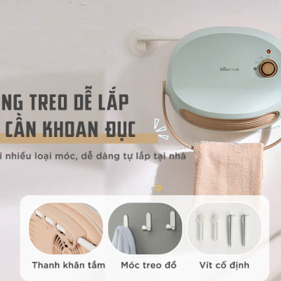 Máy Sưởi Treo Tường Bear DNQ-A19B1 Không Làm Khô Da Công Suất 2000 W - Hàng Chính Hãng