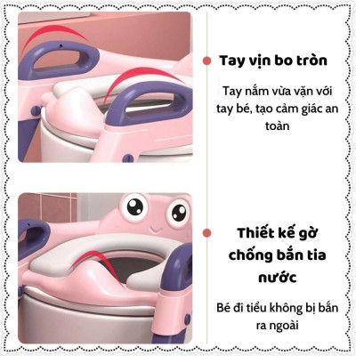 Thang Bô, Thang Đi Vệ Sinh Có Nắp Đậy Tiện Lợi Dành Cho Bé Trai Và Bé Gái - Hàng Chính Hãng 