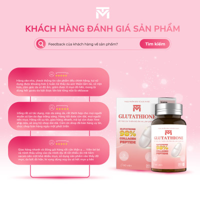 Viên uống Glutathione VTM hỗ trợ làm sáng da, hỗ trợ giảm triệu chứng khô da, nhăn da, nám da - 30 ngày