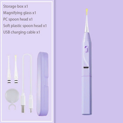 Bộ Dụng Cụ Lấy Ráy Tai Có Đèn Led Cao Cấp Kèm Hộp Đựng Sịn Sò Sử Dụng Cổng Sạc USB Tặng Kèm Kính Lúp