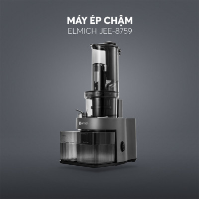 Máy ép chậm Elmich JEE-8759, công suất 240W mạnh mẽ ép kiệt bã, giữ lại chất dinh dưỡng và hương vị trong trái cây,độ ồn dưới 58dB, ép kiệt tới 98% - Hàng chính hãng