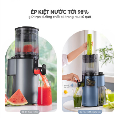 Máy ép chậm Elmich JEE-8758, công suất 240W, bảo toàn dưỡng chất, giữ trọn hương vị, ép kiệt bã tới 98% - Hàng Chính Hãng