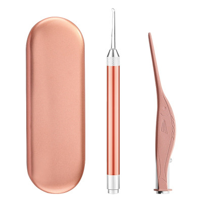 Bộ Dụng Cụ Lấy Ráy Tai Có Đèn Led Cao Cấp Kèm Hộp Đựng Sịn Sò Sử Dụng Cổng Sạc USB Tặng Kèm Kính Lúp