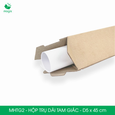 MHTG2 - D5x45 cm - 20 Hộp trụ dài tam giác thay thế ống giấy - Hộp carton đóng gói hàng