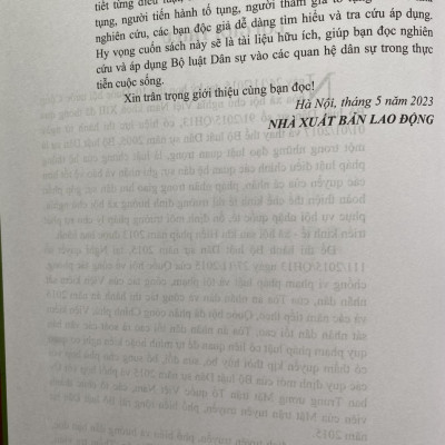 Chỉ Dẫn Tra Cứu, Áp Dụng Bộ Luật Dân Sự Năm 2015