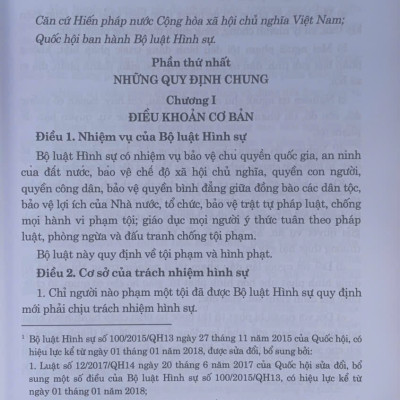 Bộ luật hình sự năm 2015 (sửa đổi, bổ sung năm 2017, 2024, 2025)