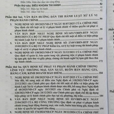 Sách Luật Xử Lý Vi Phạm Hành Chính Và Các Văn Bản Hướng Dẫn Thi Hành (V2601D)