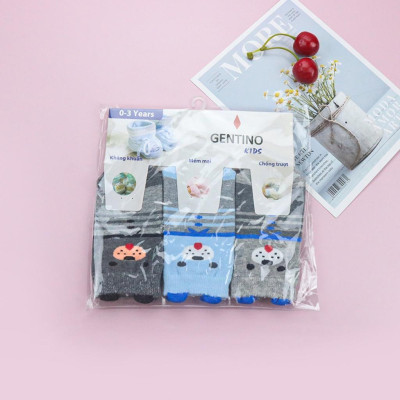 Combo Tất Chống Trượt Cho Bé 0-3 Tuổi LUPERI GT29 chất liệu cotton siêu mềm thấm hút mồ hôi kháng khuẩn an toàn cho da