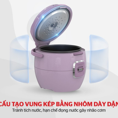 Nồi Cơm Điện 1.8L Sunhouse SHD8663 - Màu Ngẫu Nhiên - Hàng Chính Hãng