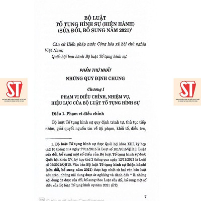 Sách - Bộ Luật Tố Tụng Hình Sự (Hiện Hành) (Sửa Đổi, Bổ Sung Năm 2021) - NXB Chính Trị Quốc Gia