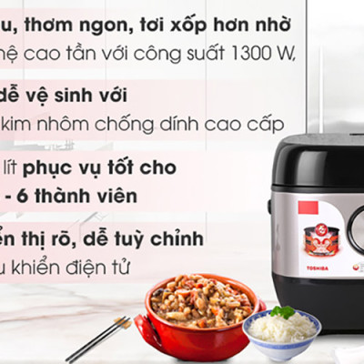 Nồi cơm cao tần Toshiba RC-18IX1PV (1.8 Lít) - Hàng Chính Hãng