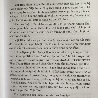 Giáo Trình Luật Hôn Nhân Và Gia Đình 