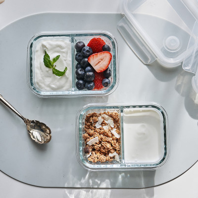 Hộp đựng thực phẩm thủy tinh chia 2,3 ngăn Wavelock V  , Nhiều Size , Sản Phẩm Nhập Khẩu Và Phân Phối Chính Hãng Cobi Home.