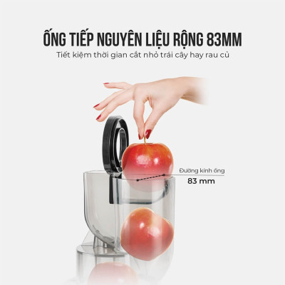 Máy ép chậm Elmich JEE - 1855OL, công suất 240W, ống tiếp nguyên liệu rộng 83mm, độ ồn cực thấp 55 dB - Hàng chính hãng (New)