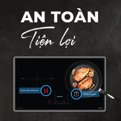 Bếp đôi điện từ Nagakawa UltraSlim NK2C29MB - Made in Malaysia - Bảo hành 5 năm - Hàng chính hãng