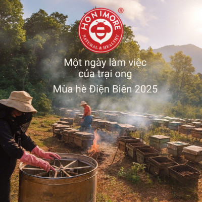 Mật ong rừng Hoa Miền Núi dạng tuýp tiện dụng 130g - 100% mật ong chín Honimore