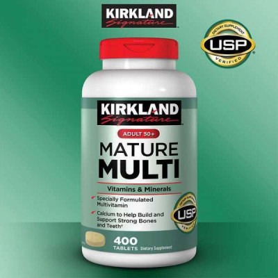 Vitamin tổng hợp Kirkland Mature Multi Adult 50+ Hộp 400 viên của Mỹ - dành cho nam, nữ trên 50 tuổi, Tăng cường miễn dịch, phòng bệnh tật, đặc biệt là các bệnh lây nhiễm, bệnh do virus, vi khuẩn - QuaTangMe Extaste