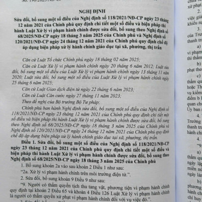 Luật Xử Lý Vi Phạm Hành Chính sửa đổi, bổ sung năm 2025 – Các Văn Bản Quy Định Chi Tiết và Biện Pháp Thi Hành (V2610T)