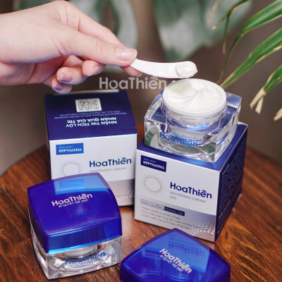 Bộ Đôi Trong Uống Ngoài Thoa Cân Bằng Nội Tiết, Dưỡng Trắng Sáng Da Viên Uống Hoa Thiên & Kem Dưỡng Trắng Da Hoa Thiên