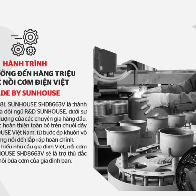 Nồi Cơm Điện 1.8L Sunhouse SHD8663 - Màu Ngẫu Nhiên - Hàng Chính Hãng