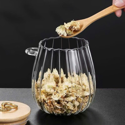 Hộp Đựng Thực Phẩm Có Thìa, Bảo Quản Nhà Bếp, Nắp Gỗ Bền Chống Ẩm, Nắp Thủy Tinh Kín Khí - Hộp Hạt Cà Phê Đậu - HÀNG CHÍNH HÃNG MINIIN